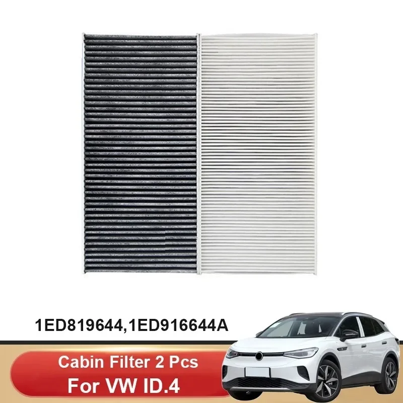 2PCS Car Air Filter Air Conditioner Cabin Filter With Activated Carbon Replacement For VW ID4 ID.4X ID.4 Crozz SUV 2020-2023