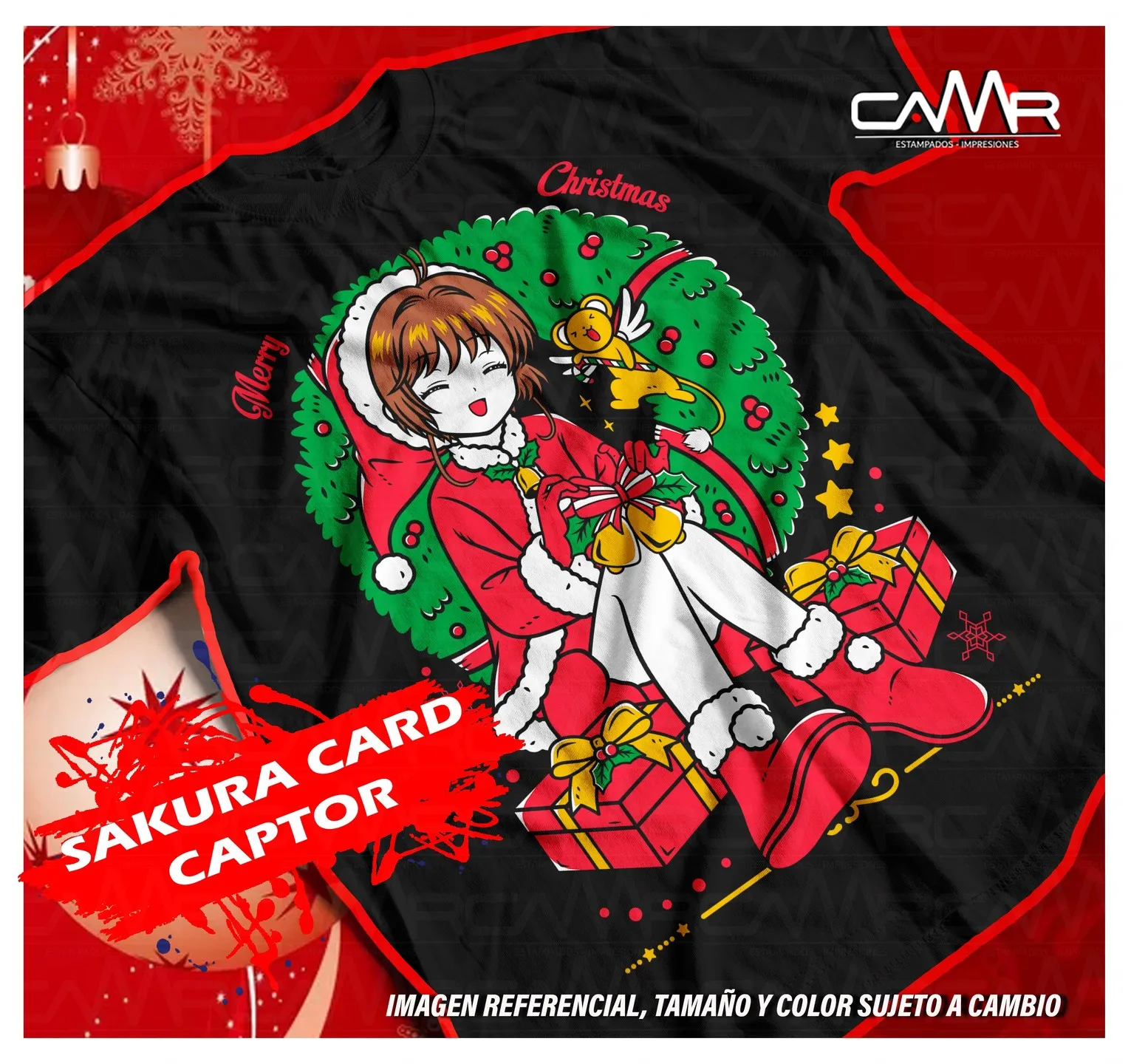 Sakura Card Captors T-Shirt Girl Christmas Kawaii Funny Cute Kero 90s Anime Shirt All Size