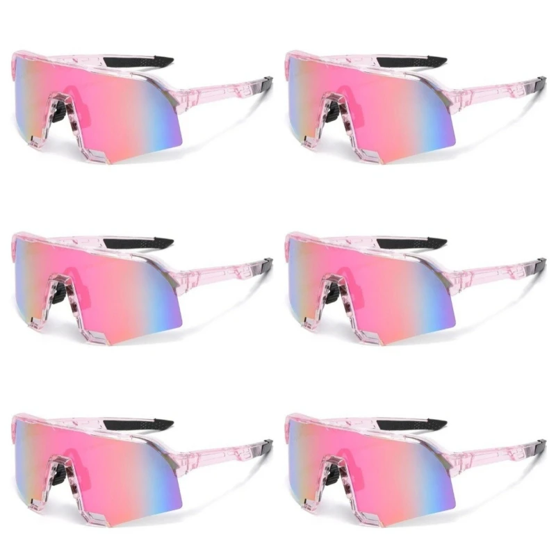 

6PCS UV400 Cycling Sunglasses Men Women Bike Shades Sunglass Outdoor Sports Bicycle Dustproof Goggles Glasses For Men Women