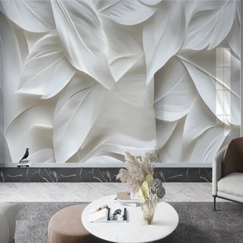 MU7806 TV Sofa Background Abstract Feather Custom Mural Living Room Bedroom Wallpaper Designs Papel De Pared 3D Wall Paper