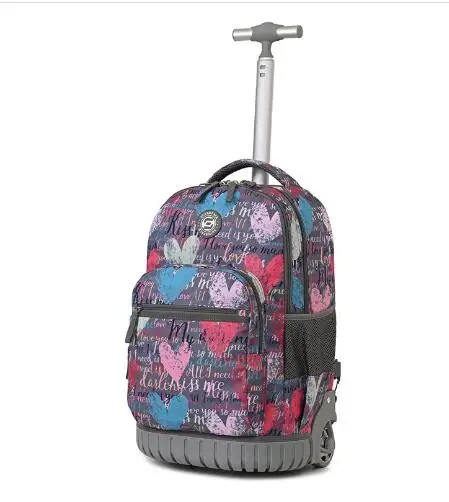 18 Inch School Rolling Backpack Children School Trolley Bags  Wheeled Backpack For Teenager Travel Rolling Luggage backpack Bag