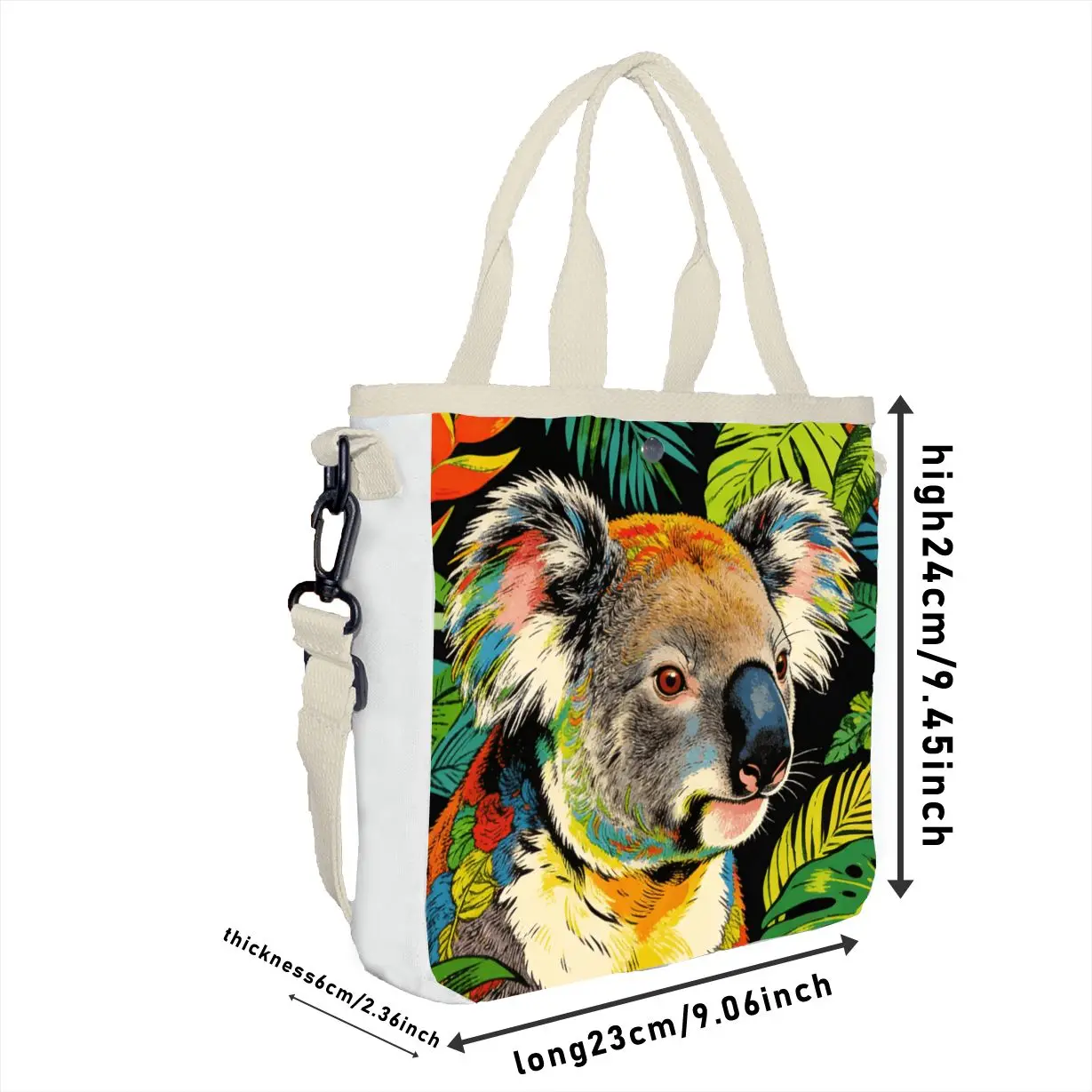 Hand-Painted Rainforest Macaw Art Crossbody Bag, Adjustable Strap Exotic Bird Handbag