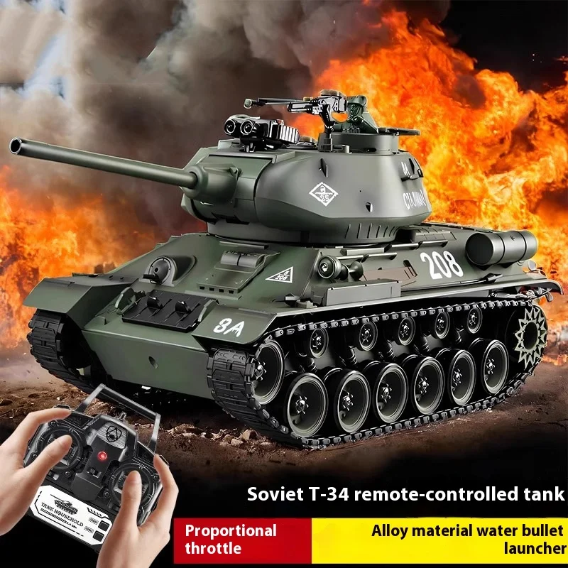 

Simulation 1/18 World War Ii Soviet T-34 Alloy Remote-Controlled Tank Toy Model Metal Track Battle Competition