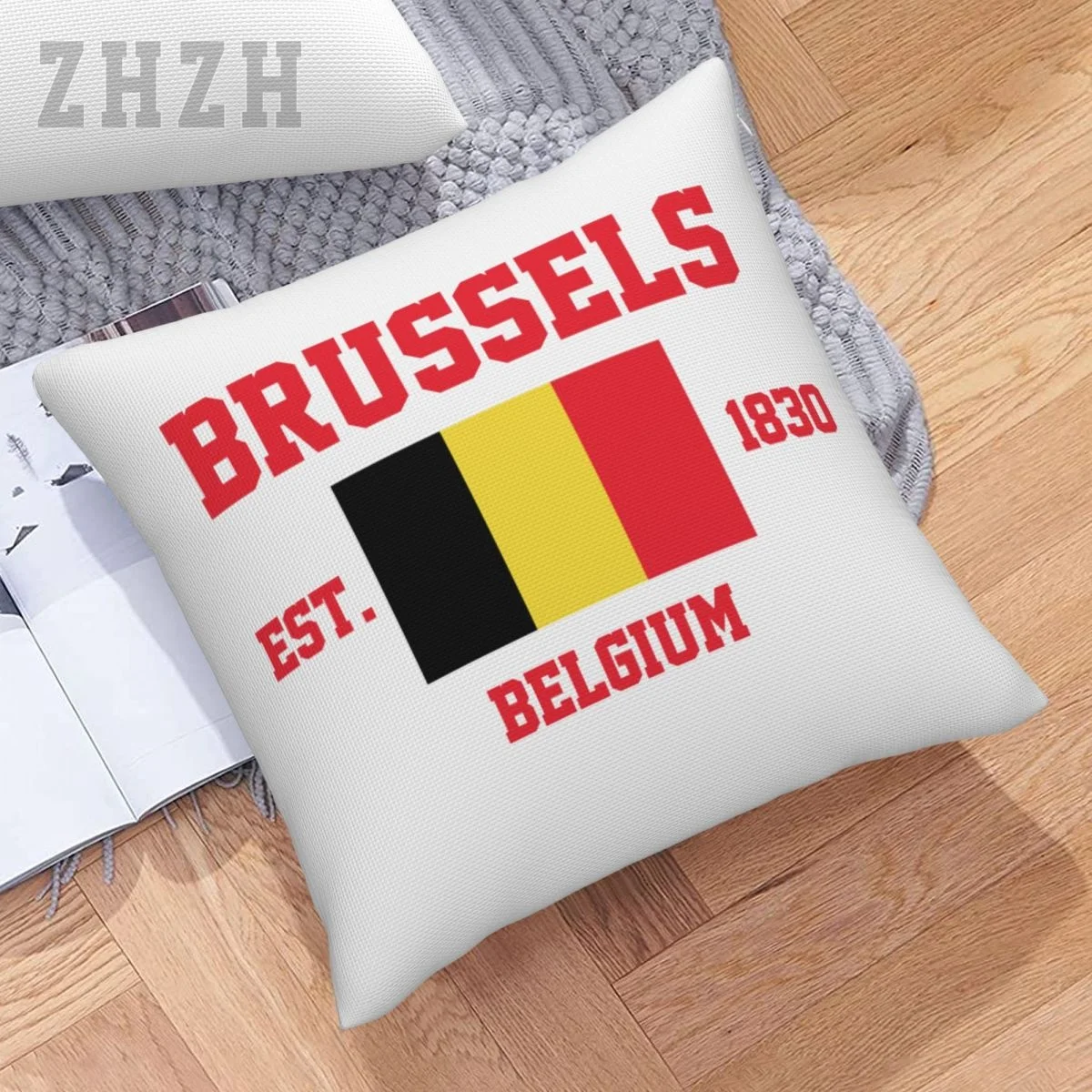 More Styles Linen Pillowcases Belgium EST.1830 Brussels Capital Throw Pillow Cover Family Home Decor Sofa Car Waist Cushion