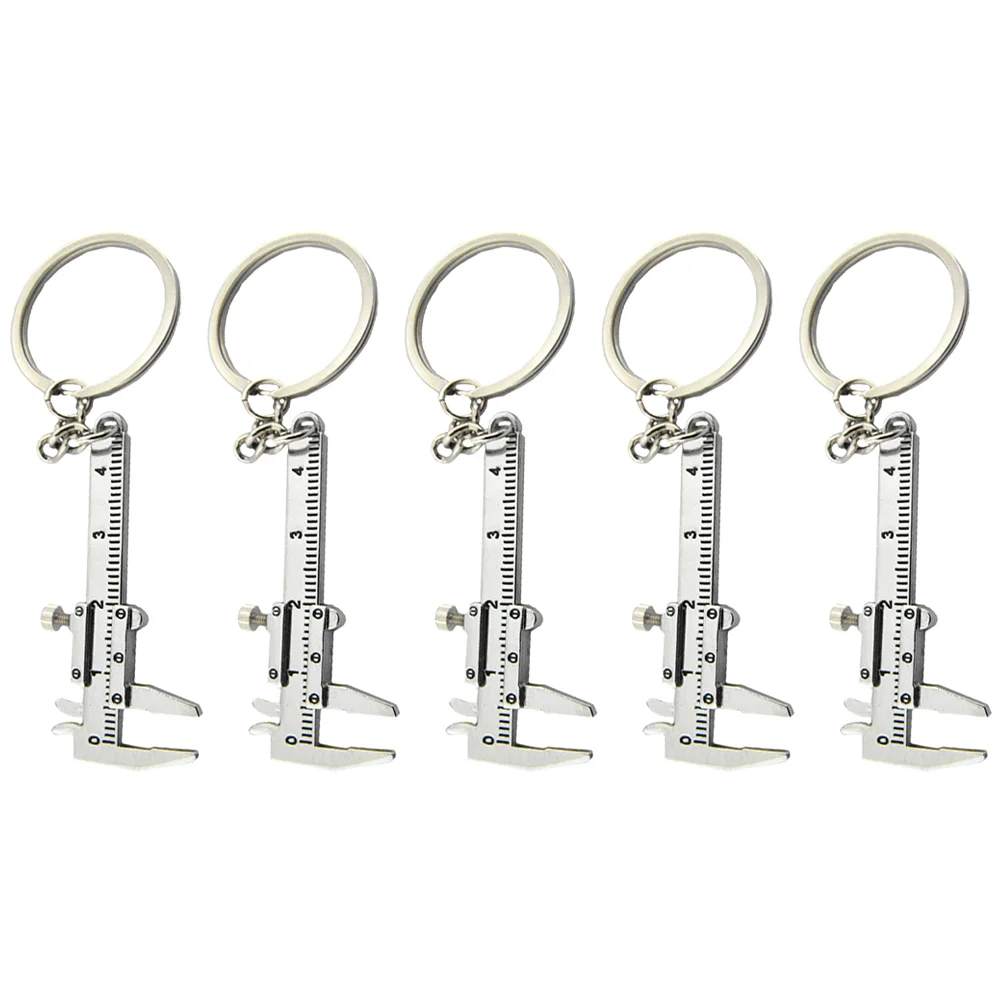 5 Pcs Vernier Caliper Buckle Carabiner for Keys Holder Organizer Fob Metal Chain Backpack Hanging Adorns Cute