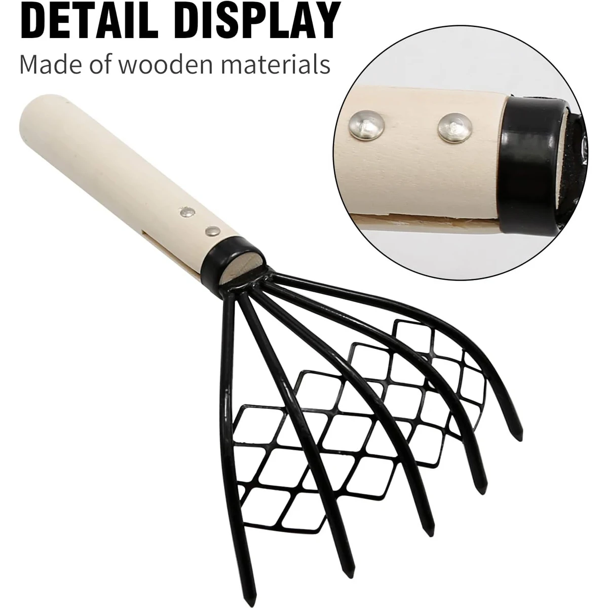 Beach Clam Rake With Net for  Harvesting Shellfish Digging Gardening Supplies Garden Accessories Tools Planting Plants Mudflat