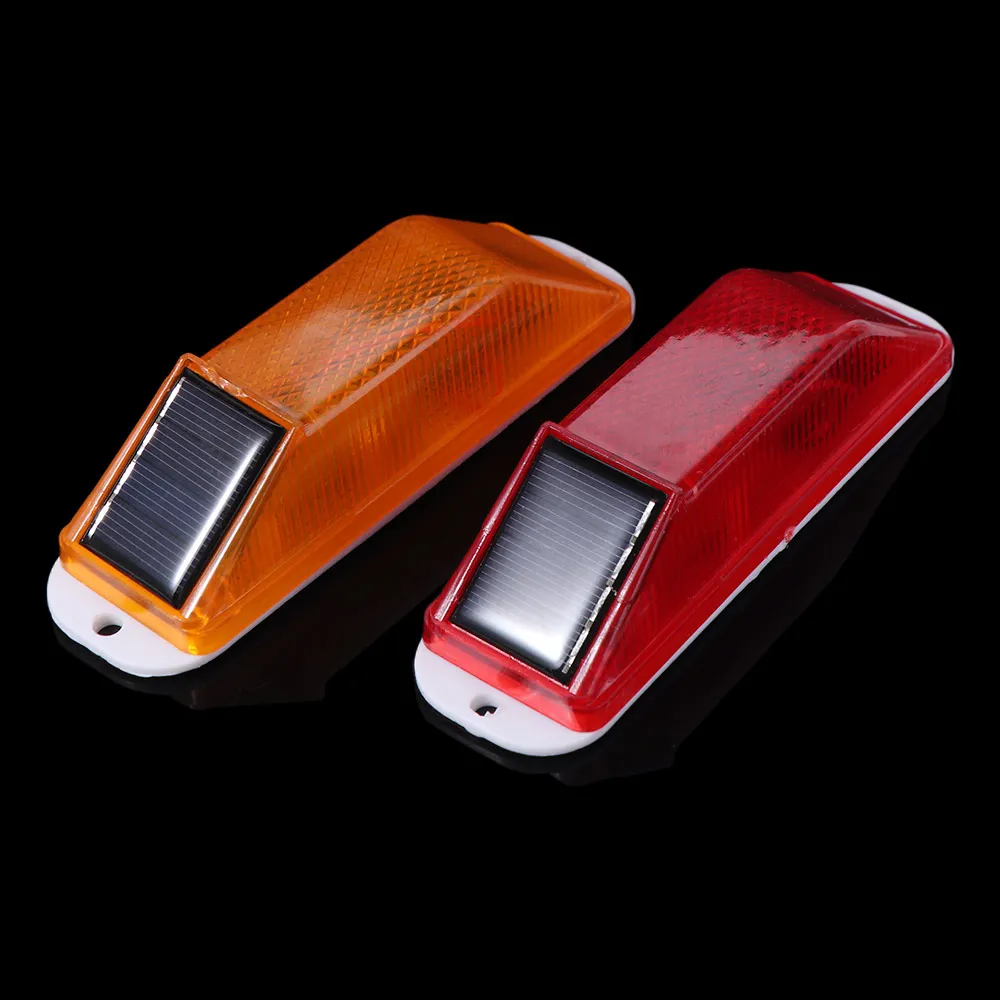 

2pcs Solar Powered Car Side Marker Light Double Side Rechargeable Warning LED Lamp Safety Sign Durable