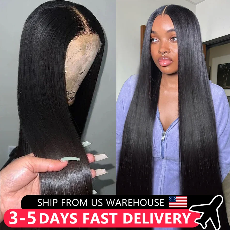 Straight 13x4 Transparent Lace Frontal Wig Human Hair 360 Full Lace Front Wigs For Women Indian Pre Plucked 4x4 Lace Closure Wig