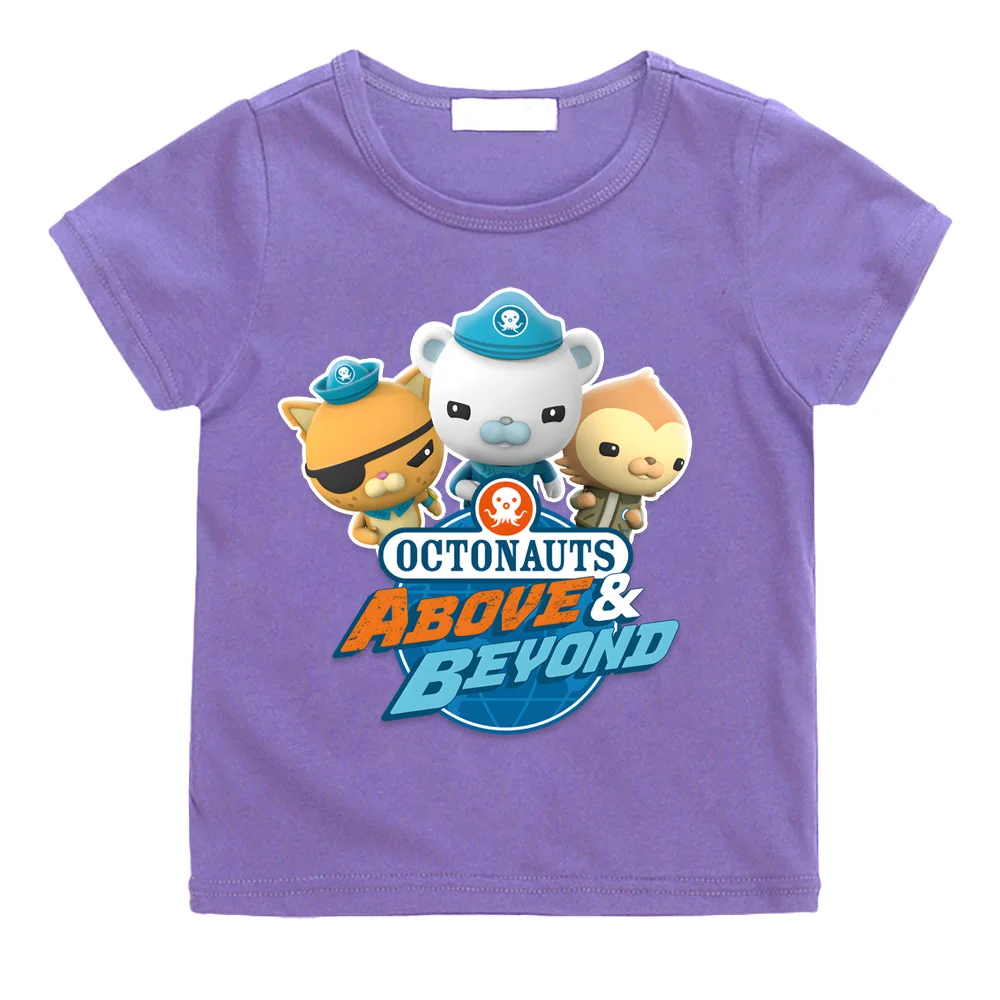The Octonauts Children\'s Round Neck T-shirt for Boys Age 3-12 Short Sleeved Casual Summer T-shirt Print Fashionable Little Girls