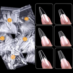 1Bag Gel Nails Extension System False Nail Full Cover Sculpted Clear Matte Fake Nail Tips Quick Building Nail Manicures Tool