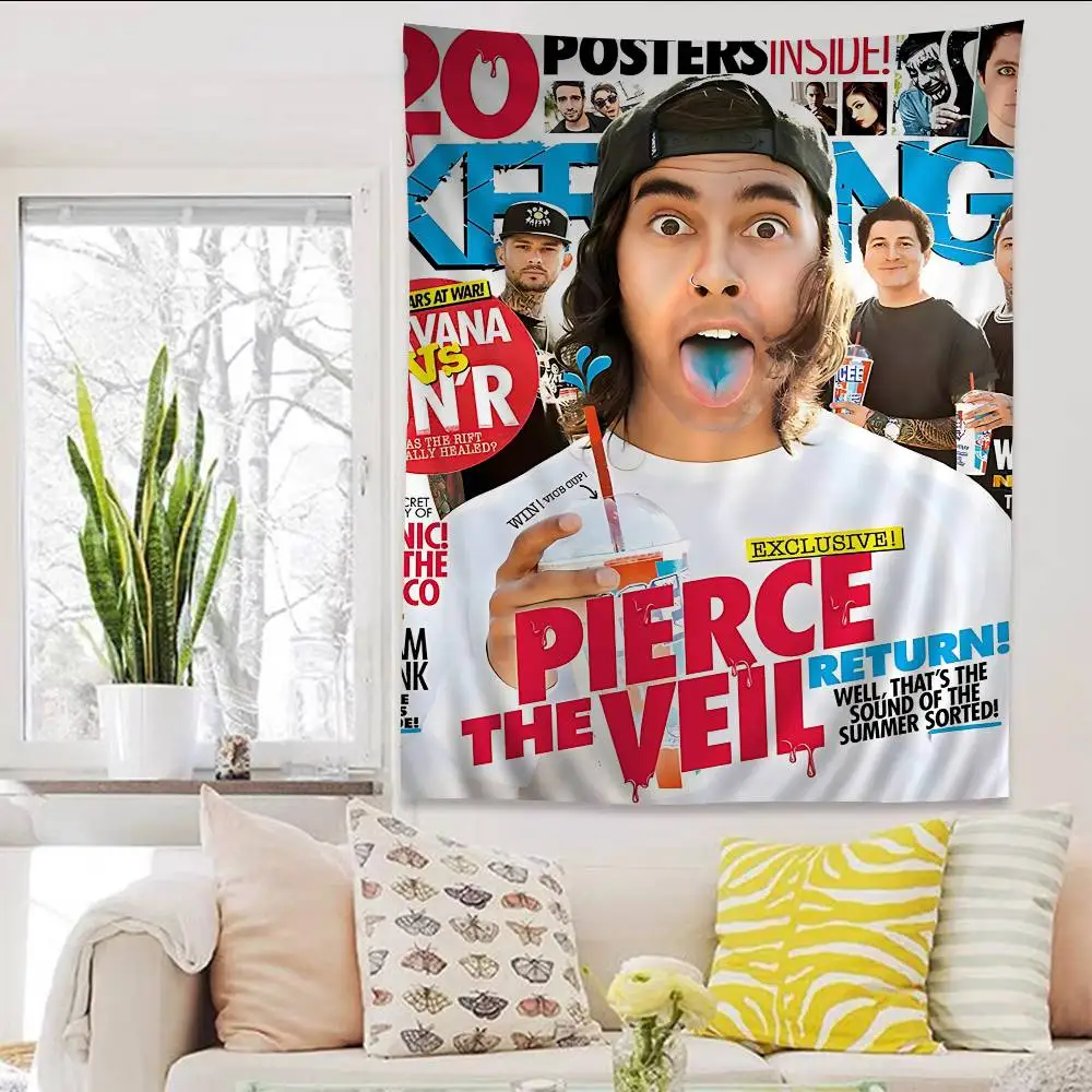 Band Pierce The Veil Band Cartoon Wandteppich Kunst Science-Fiction Zimmer Heimdekoration Wandbehang – Detail 9
