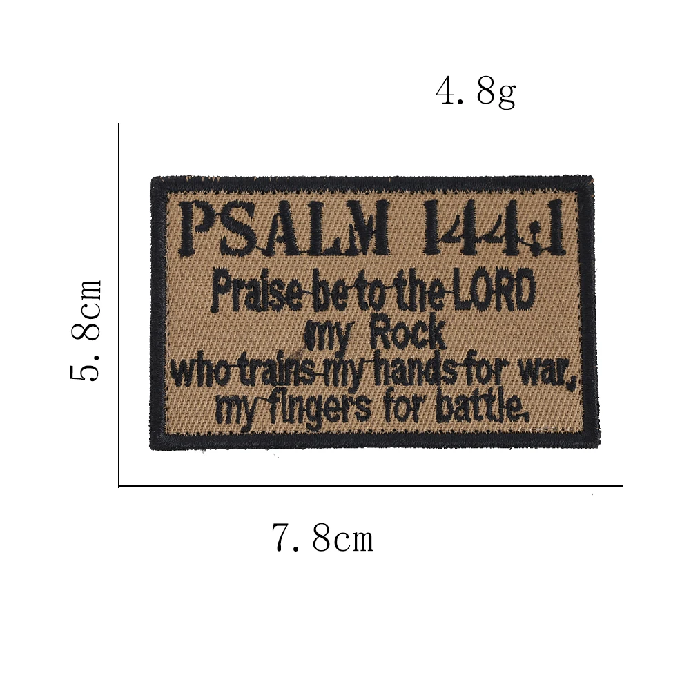 DIY Alphabet PSALM 144:1 Fabric Stickers Pure Handmade Embroidery Magic Patch Schoolbag Purse Clothing Badge Decorations