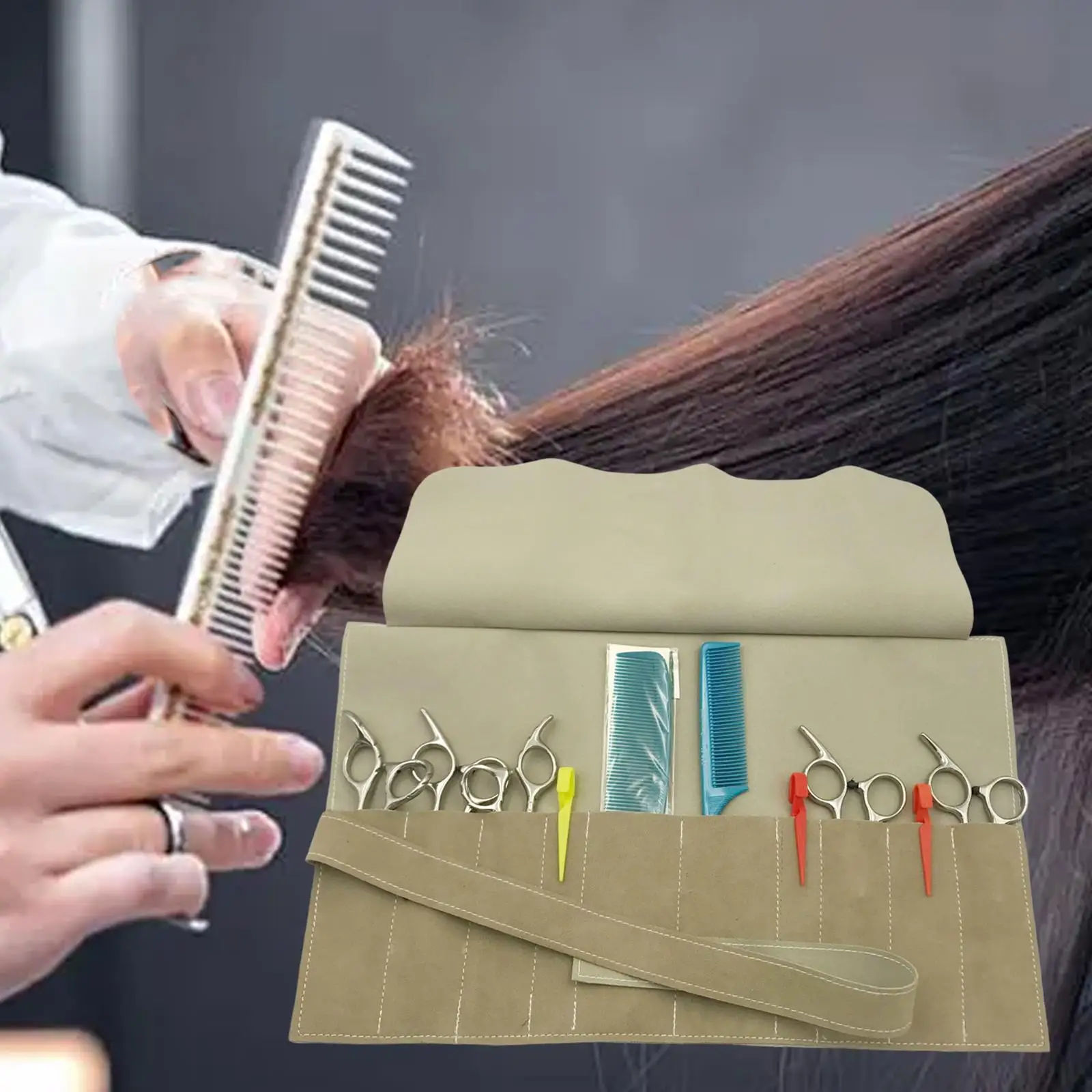 กระเป๋าใส่กรรไกร, กระเป๋ากรรไกรแบบม้วนขึ้น, กระเป๋าใส่กรรไกรช่างทําผมกันน้ํา, กระเป๋ากรรไกรร้านทําผม