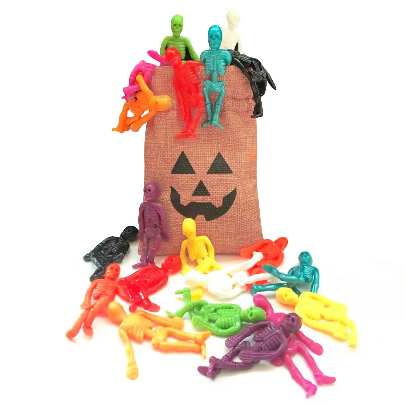 Skeleton Fidget Toys 20 Piece Mini Soft Sticky Halloween Party Favors Festival Relaxing Toys For Stocking Stuffers Home Office