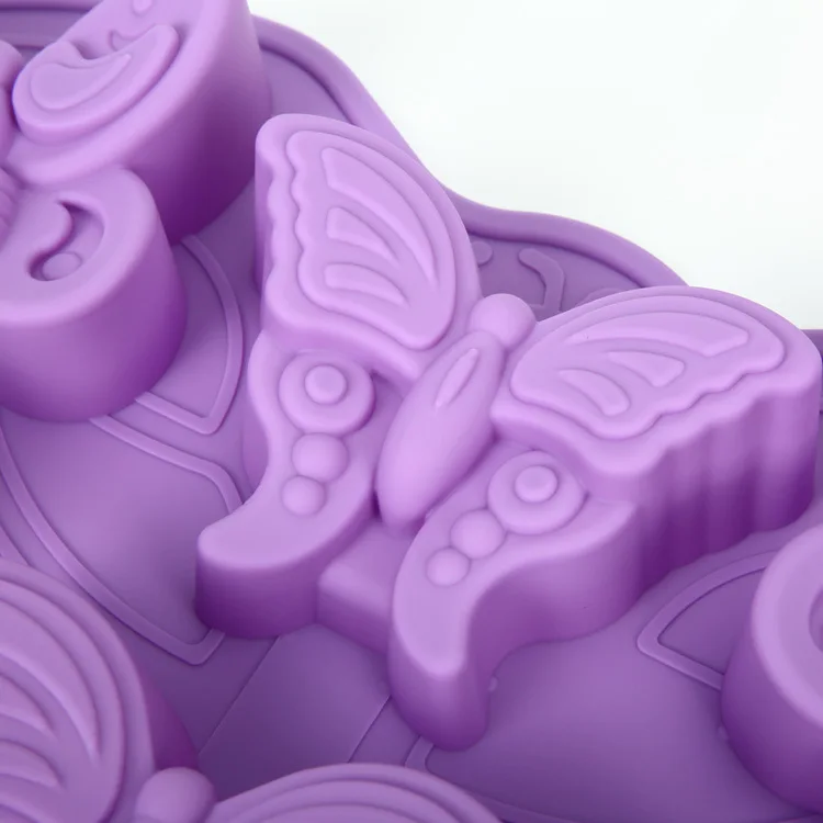 6 Hole 3D Insect Butterfly Silicone Cake Baking Mold Cupcake Pan Chocolate Dessert Soap Molds Muffin Cups Soap DIY Making Form