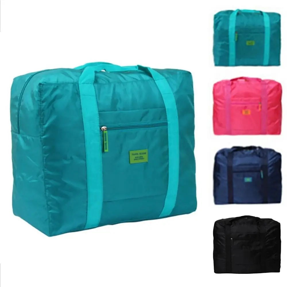 

Portable Nylon Travel Luggage Bag Lightweight Large Capacity Fitness Handbag Folding Hand Grip Clothes Storage Bag
