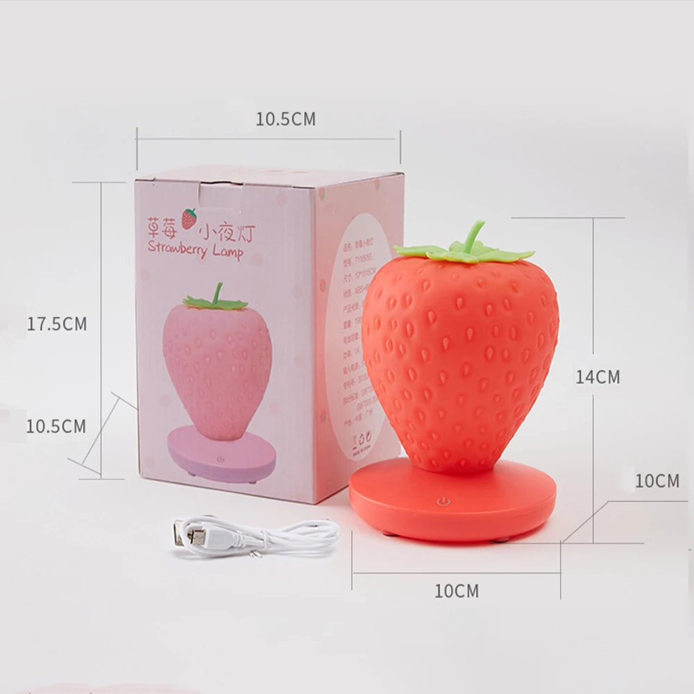 LED Atmosfera Lâmpada Night Light Strawberry Night light USB Bedside Lamp Festivel Presente Do Bebê Crianças Decoração Do Quarto