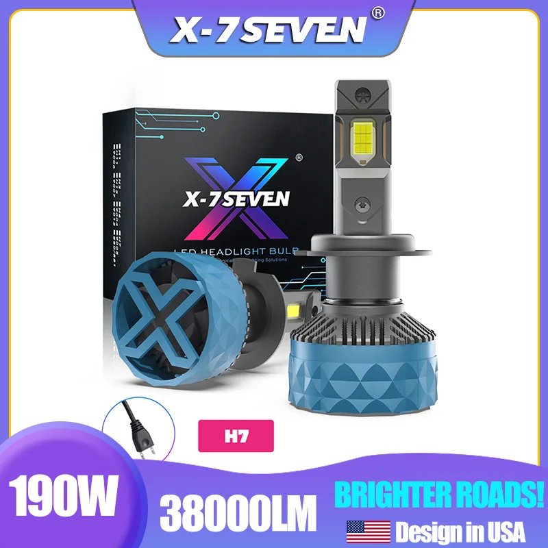 X-7SEVEN X-Apollo Plus 38000LM 190W LED CANBUS Lamp Car LED Headlight Bulb H7 Low Beam 6500K