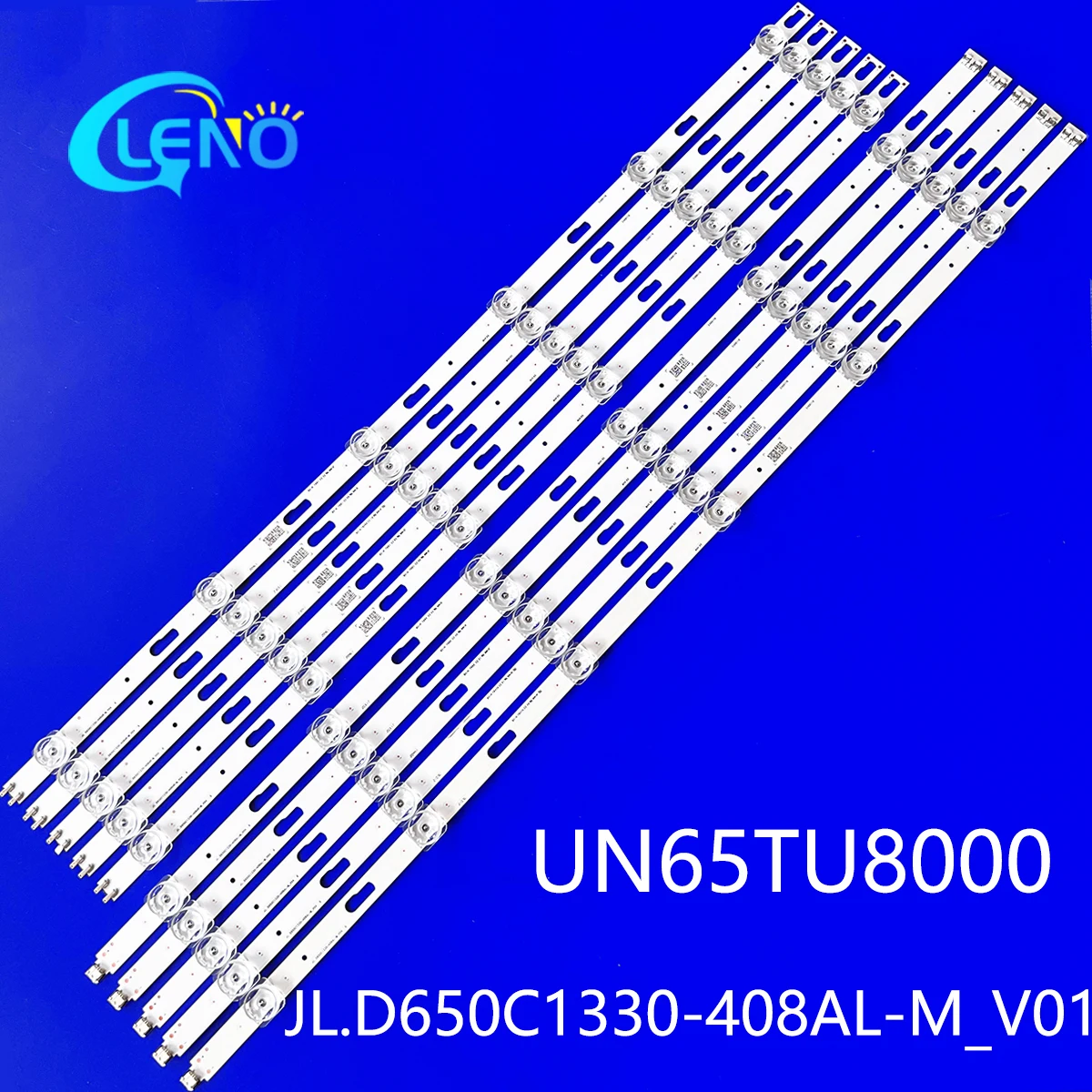 

10pcs LED strip for UN65TU7000 UN65TU8000G UN65TU8000 JL.D650C1330-408AL-M_V01 408AR-M_V02 BN96-50313A 50314A SVC650AG6-L R