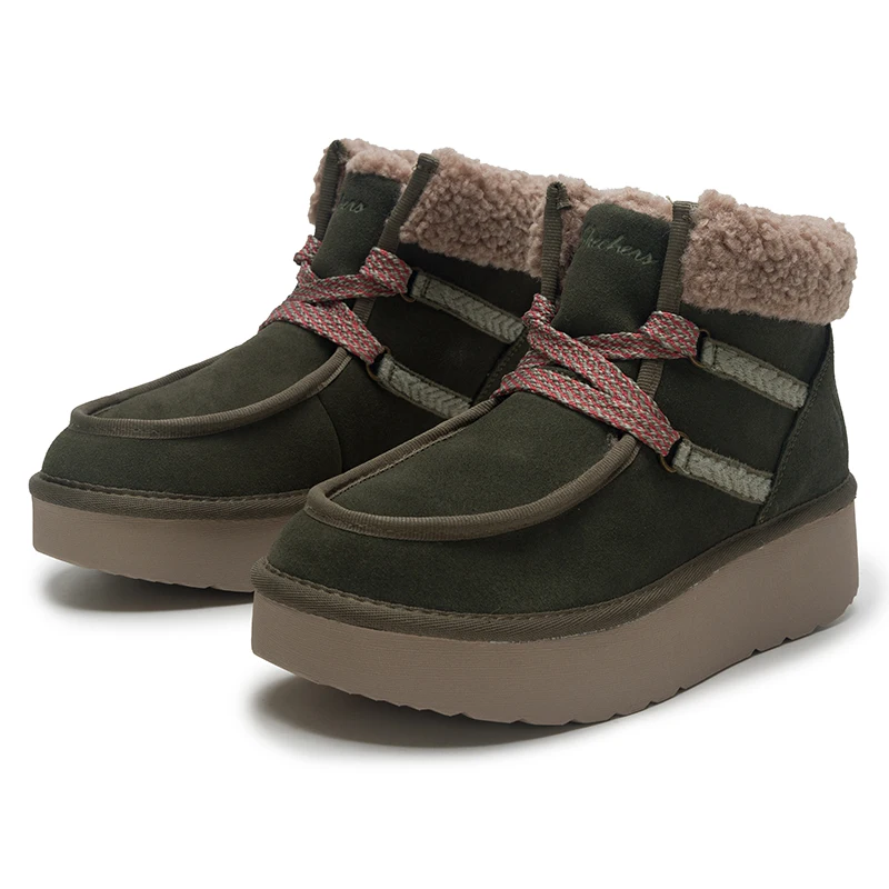 

Женские спортивные кроссовки Skechers, модные зимние ботинки для активного отдыха, теплые повседневные ботинки 169142-Olv