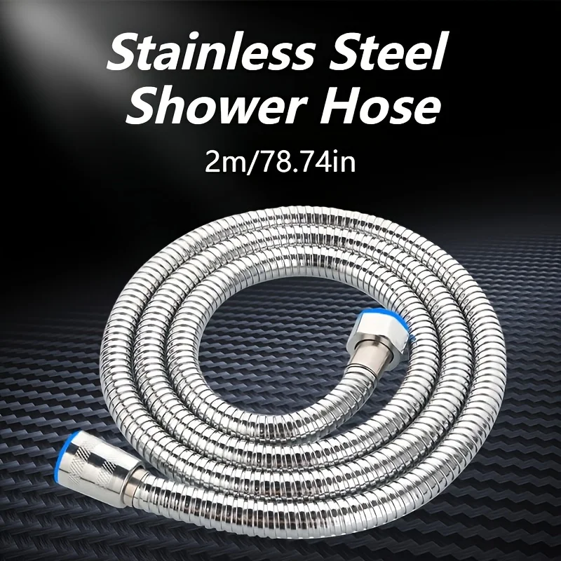 

2m/78.74in stainless steel shower hose, handheld shower head hose, universal 1/2-inch threaded hose for showering