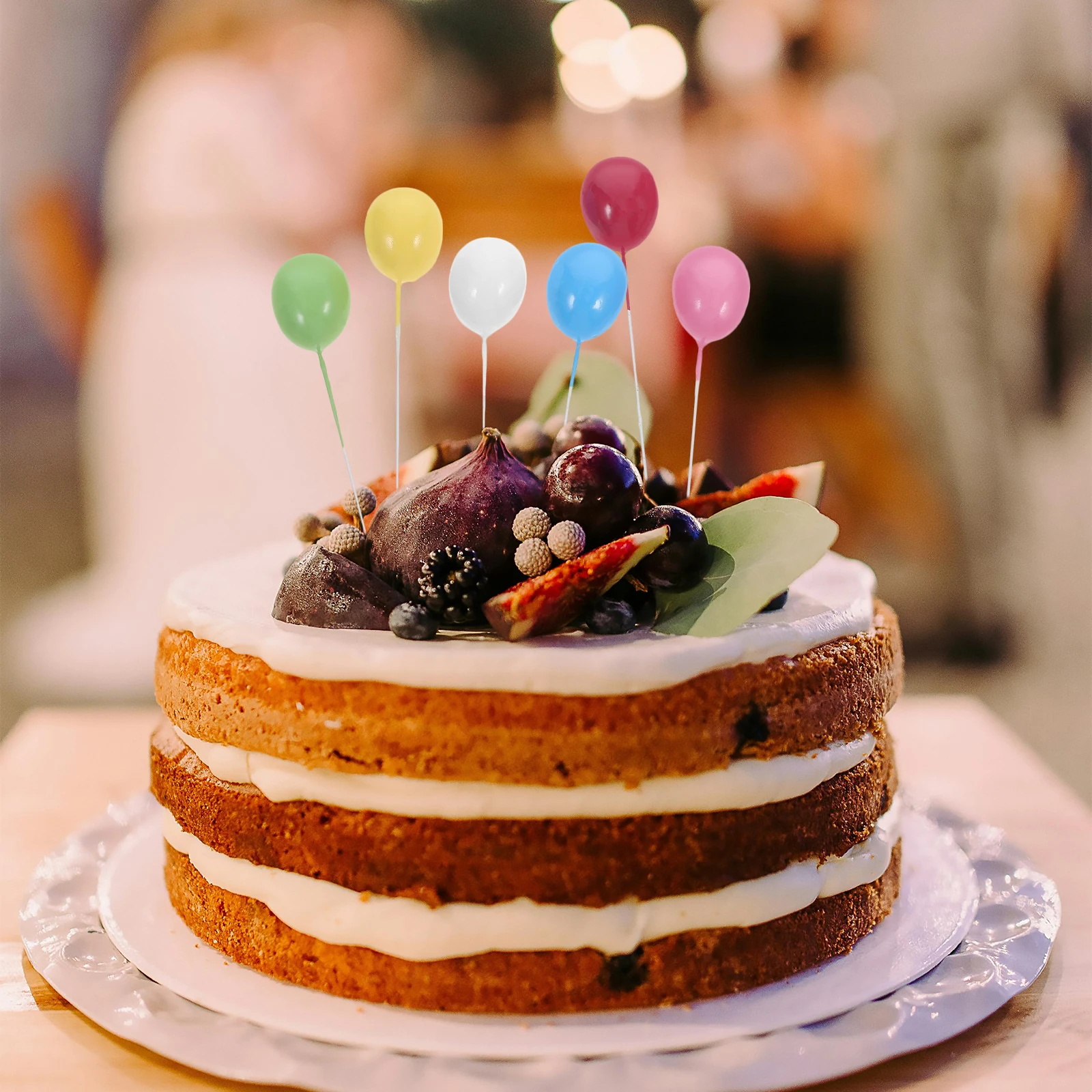 12 Pcs Rainbow Balloon Cake Insert Christmas Cupcake Topper Commemorate Foam Child