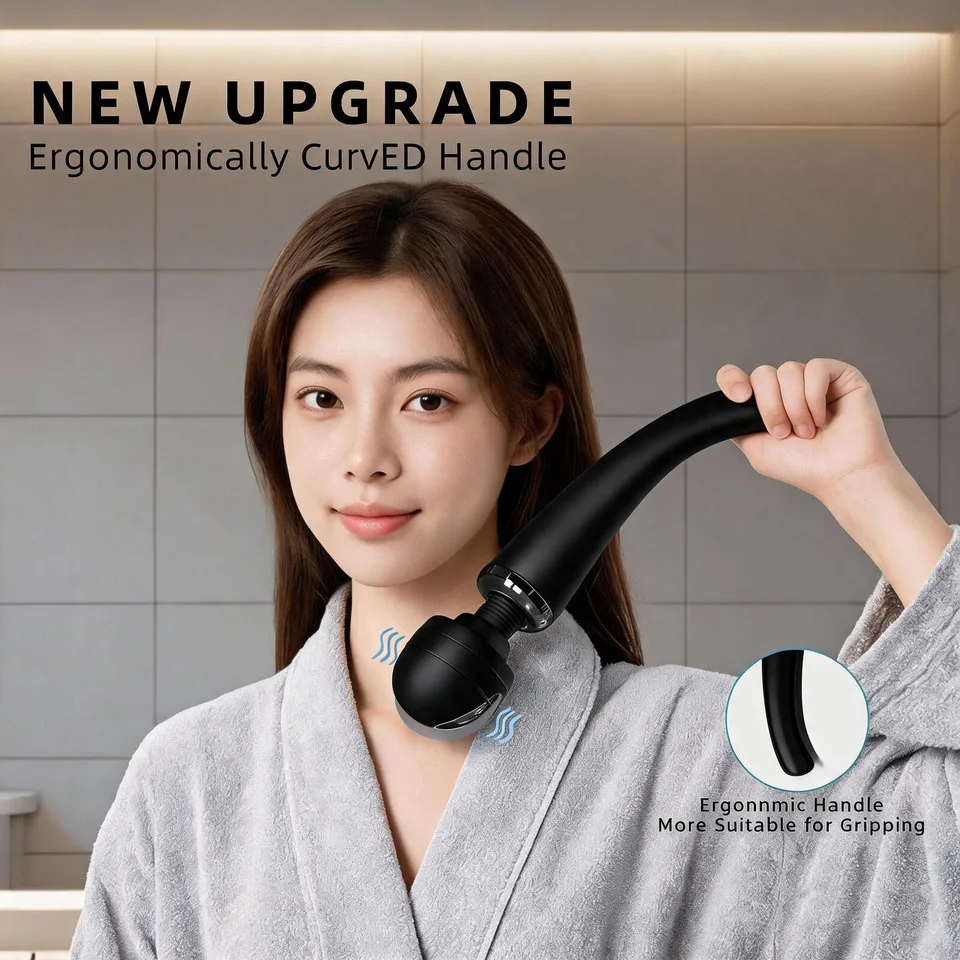 Curved EMS Electric Shock Massage Massage Body Neck Back Muscle Relax Vibrating Deep Tissue  Relax Fascia Gun