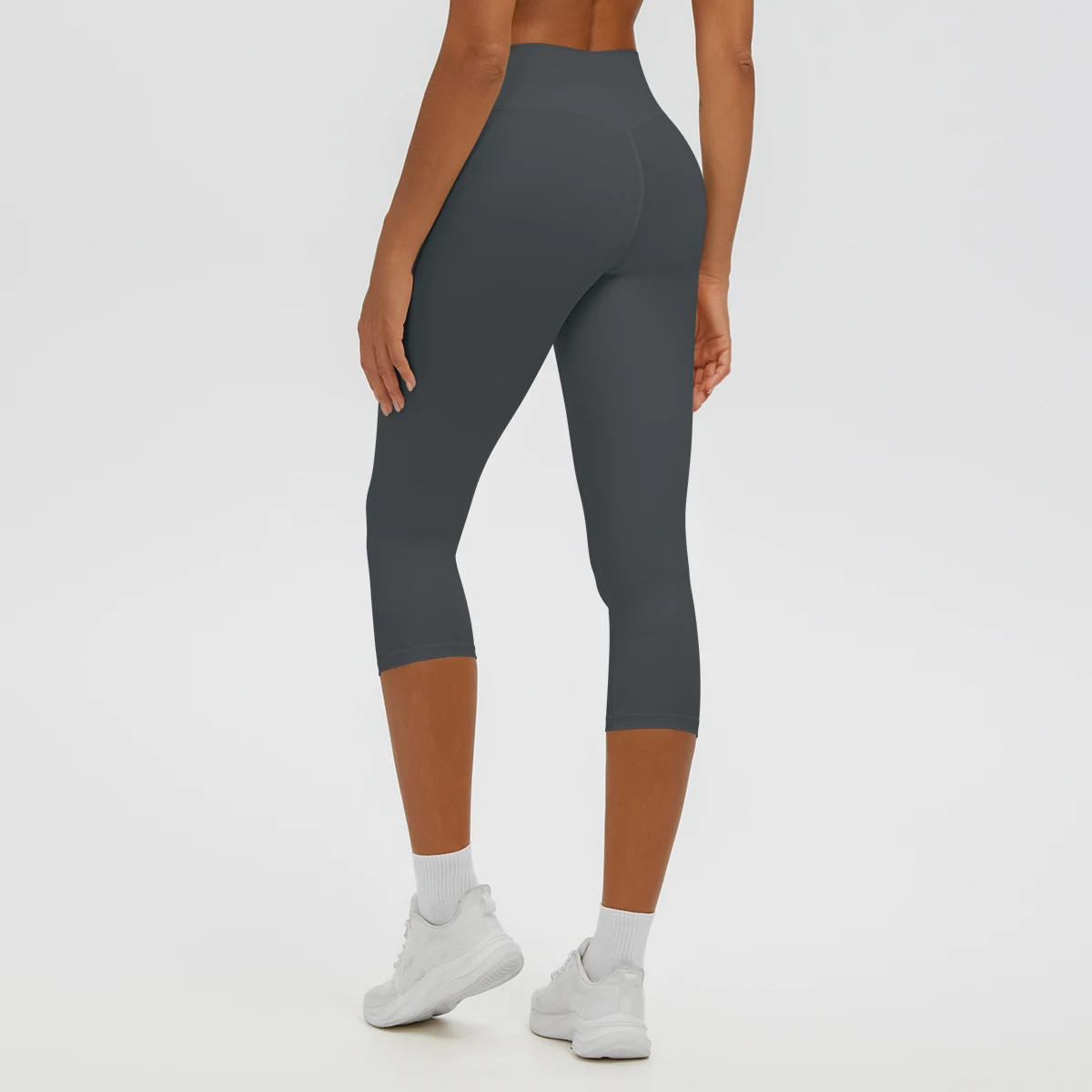 Damen-Yoga-Hosen in mittlerer Länge, einfarbig, mit hoher Dehnbarkeit, Damen-Leggings, Capri-Hosen, für Sommer, Sport, Fitnessstudio, Outdoor-Aktivitäten, Laufen, Damen-Hosen. – Detail 27