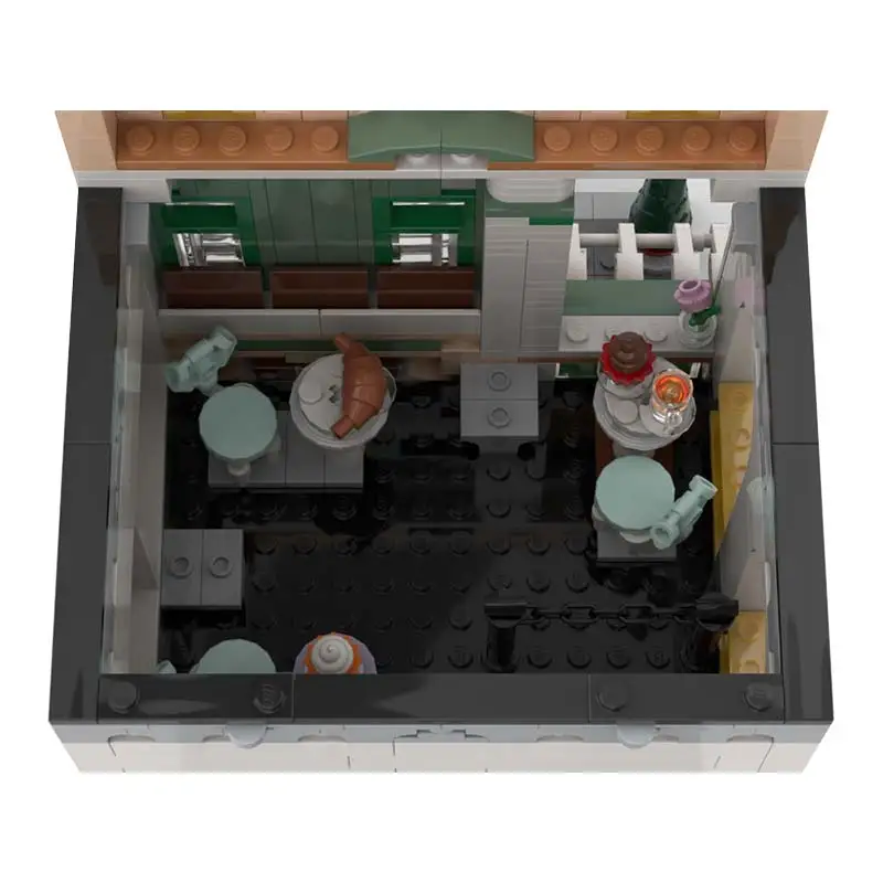 Stadt Modulare Französisch Café MOC Bausteine Architektur Modell Technologie Ziegel Montage Spielzeug Sets kinder Weihnachten Geschenke