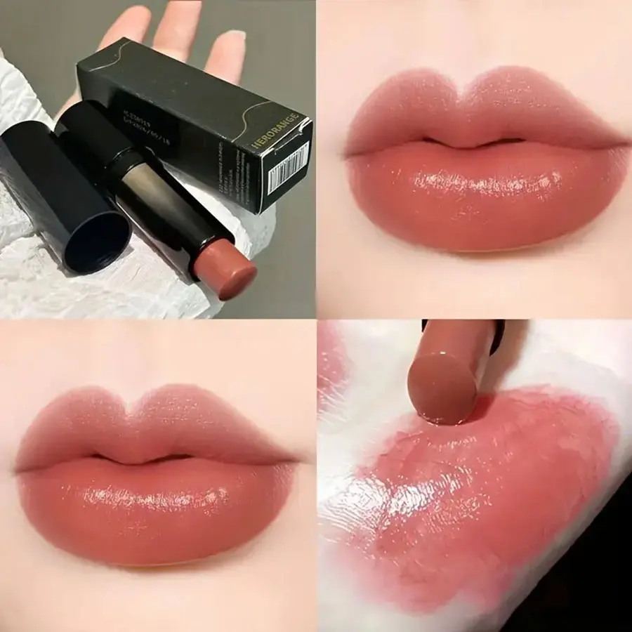 Lipstick Red Brown Lipstick, Non-fading Non-stick Cup, Waterproof Moisturizing Dewy Finish Lip Gloss, Valentine's Day Gift