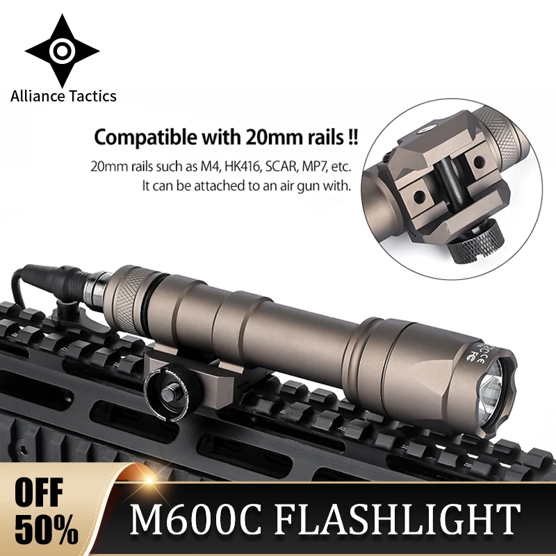 

Surefir Tactical M600 M600C Flashlight Outdoor Hunting Weapon LED Scout Light Fit 20mm Picatinny Rail