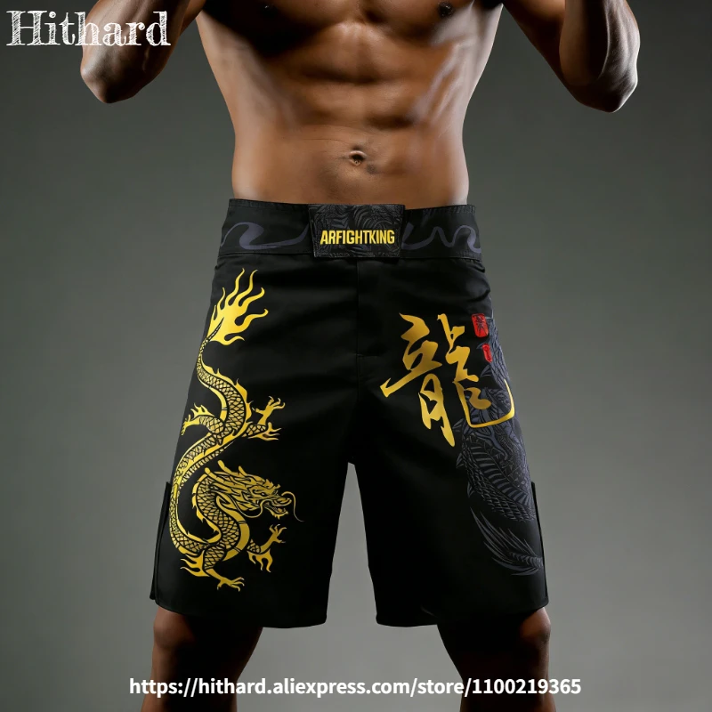 Premium MMA Shorts for Men BJJ Jiu Jitsu No Gi Grappling Boxing Kickboxing Training Fight Shorts Breathable Combat Sports Wear
