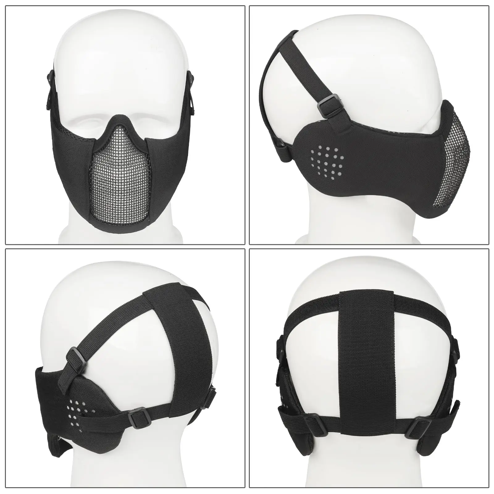 مجموعة خوذة تكتيكية مع قناع شبكي Airsoft، قناع بالاكلافا، نظارات خارجية CS للرماية، ملحقات معدات حماية الوجه بالكامل