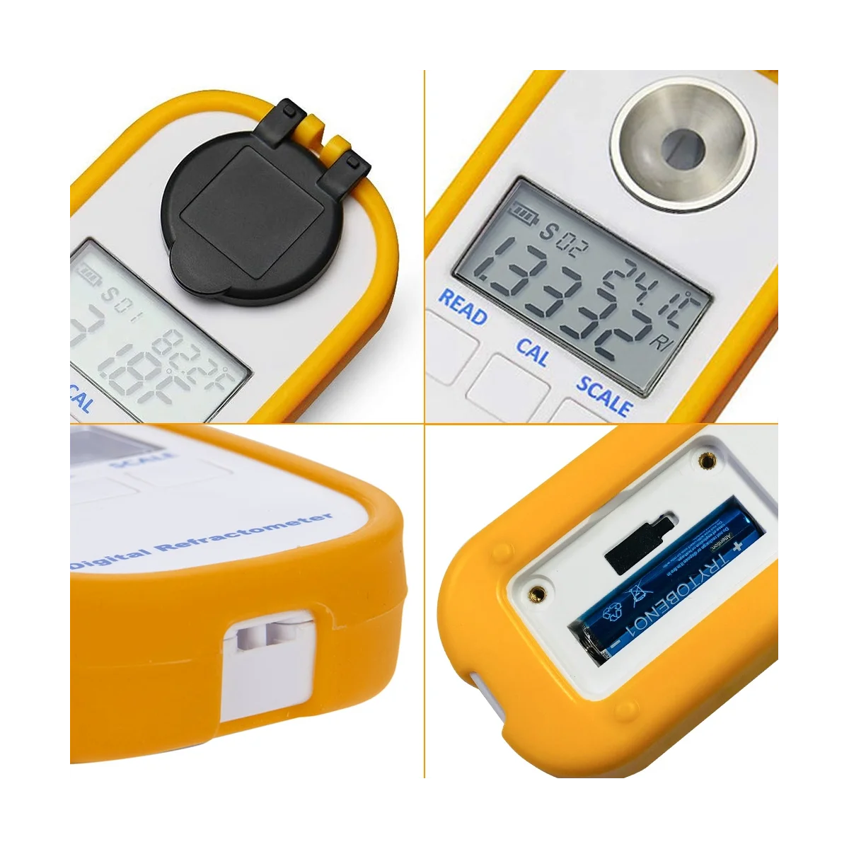 Imagem -02 - Portátil Refratômetro Digital Mel em Brix Água be Refrativo Tester Instrumento de Medição Dr301