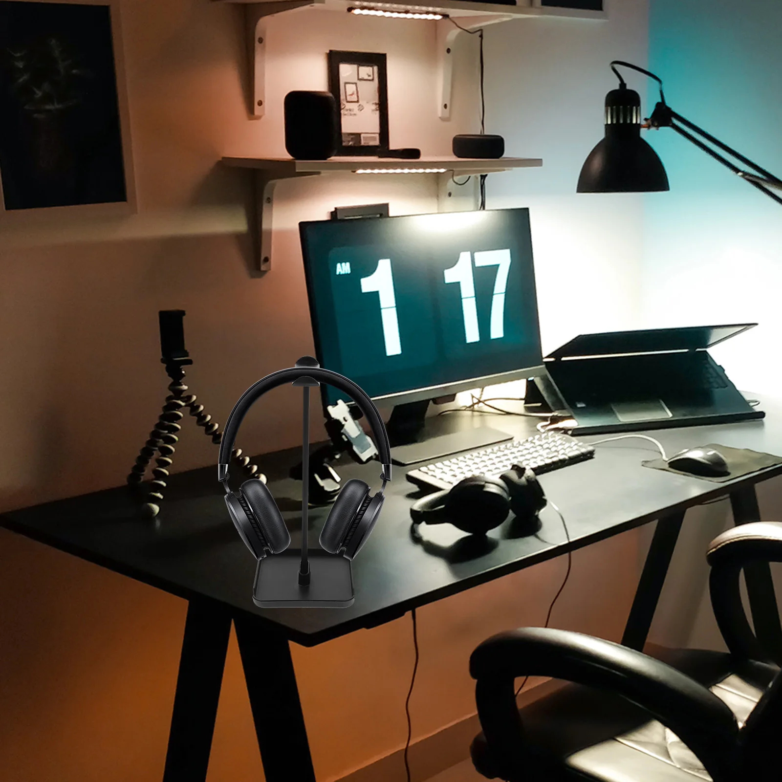 

Headphone Stand Headset for Desk Single Mount Rest Holders Headphones Bracket Desktop