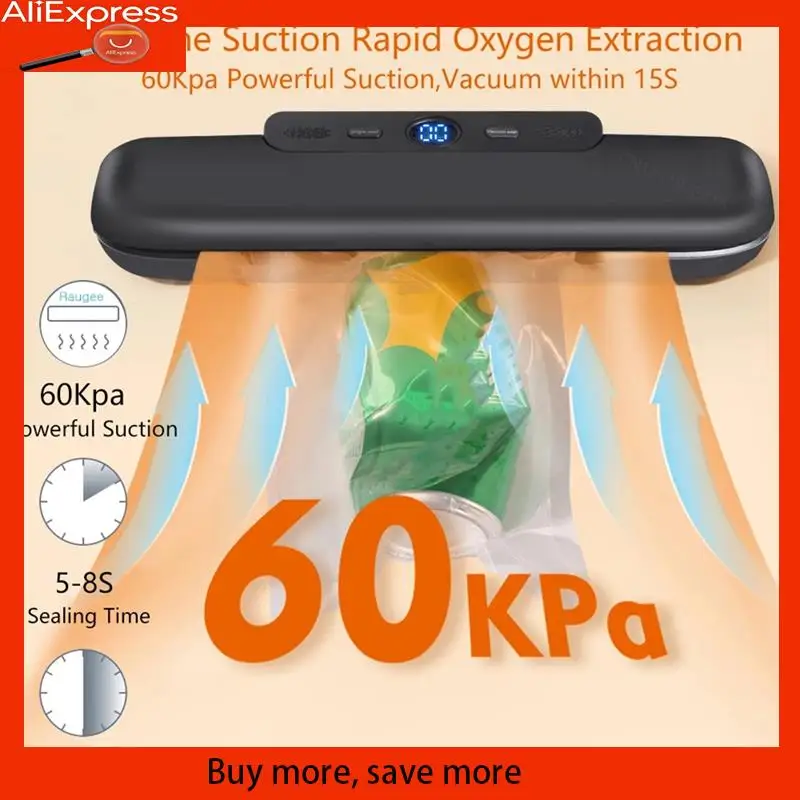 

A67Z Automatic Vacuum Sealer Machine For Food Storage With 50Pcs Food Saver Bags Sealing Machine For Vacuum EU Plug-White Durabl