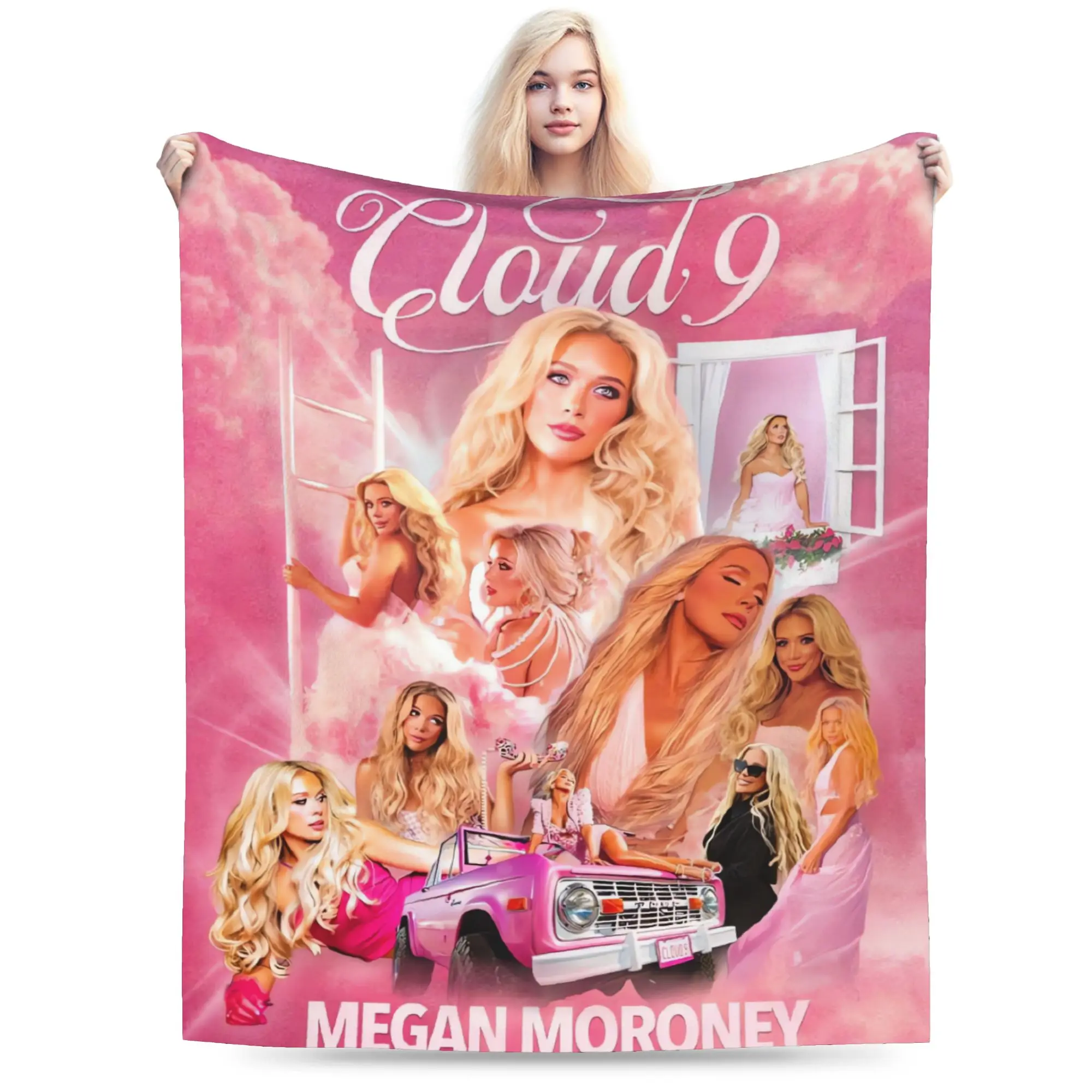 Office Megan Moroney Singer Cloud 9 Album Flannel Blankets  Soft Throw Blanket for Outdoor Travel Bedspread Sofa Bed Cover