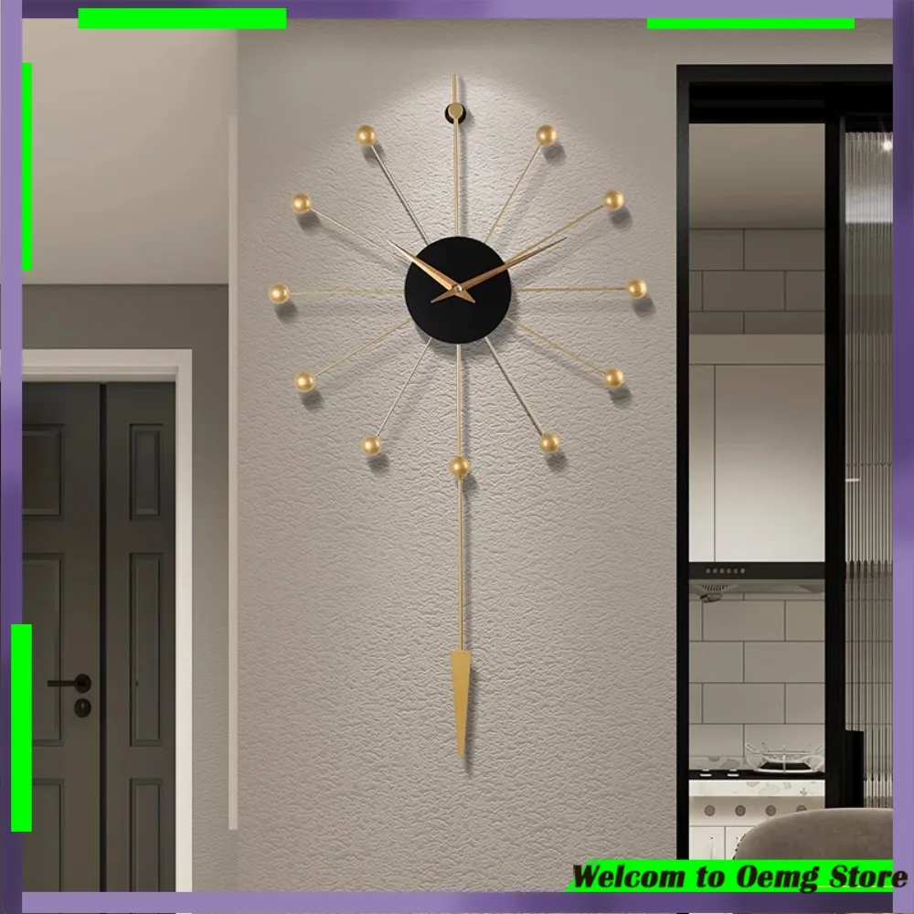 

Stylish Pendulum Minimalist Wall Clock Unique Modern Quiet Design Perfect For Living Room Home Decor Elegant Timepiece Upgrade