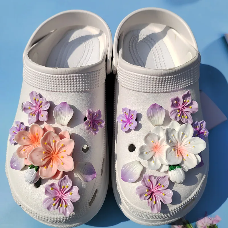 Hot sale Fashion shoe Charms for Creative Branches and Flowers Clogs Shoe Buckle Cute shoe Accessories Decoration for Girls Gift