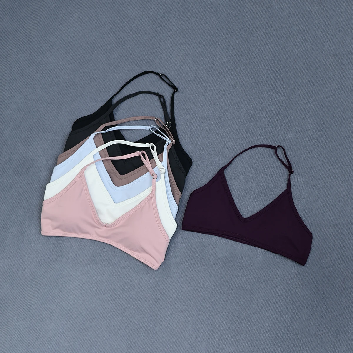 Damen-Sommer-Sport-Yoga-BH mit Neckholder-Ausschnitt, gepolstert, stoßdämpfend, rückenfrei, Crop-Top für Outdoor-Laufen und Fitness – Detail 35
