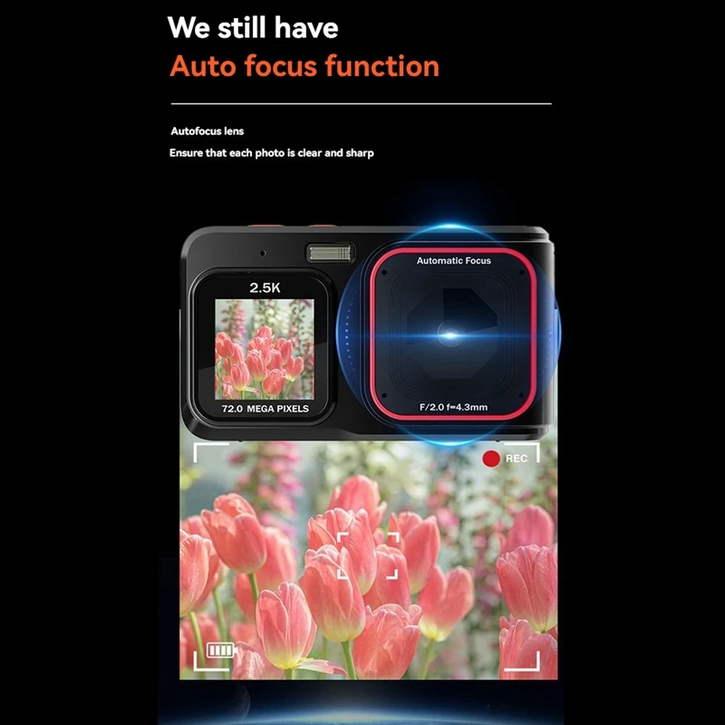 Best-Kids Mini Digital Camera 2.5K HD 72MP Dual Screen High-Definition Pixel Camera 16X Zoom Monocular Cameras With MP3