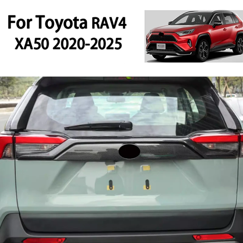 

Декоративная накладка на заднюю дверь (крышку багажника) из АБС-пластика с текстурой под карбон для Toyota RAV4 XA50 2020-2025 Hybrid