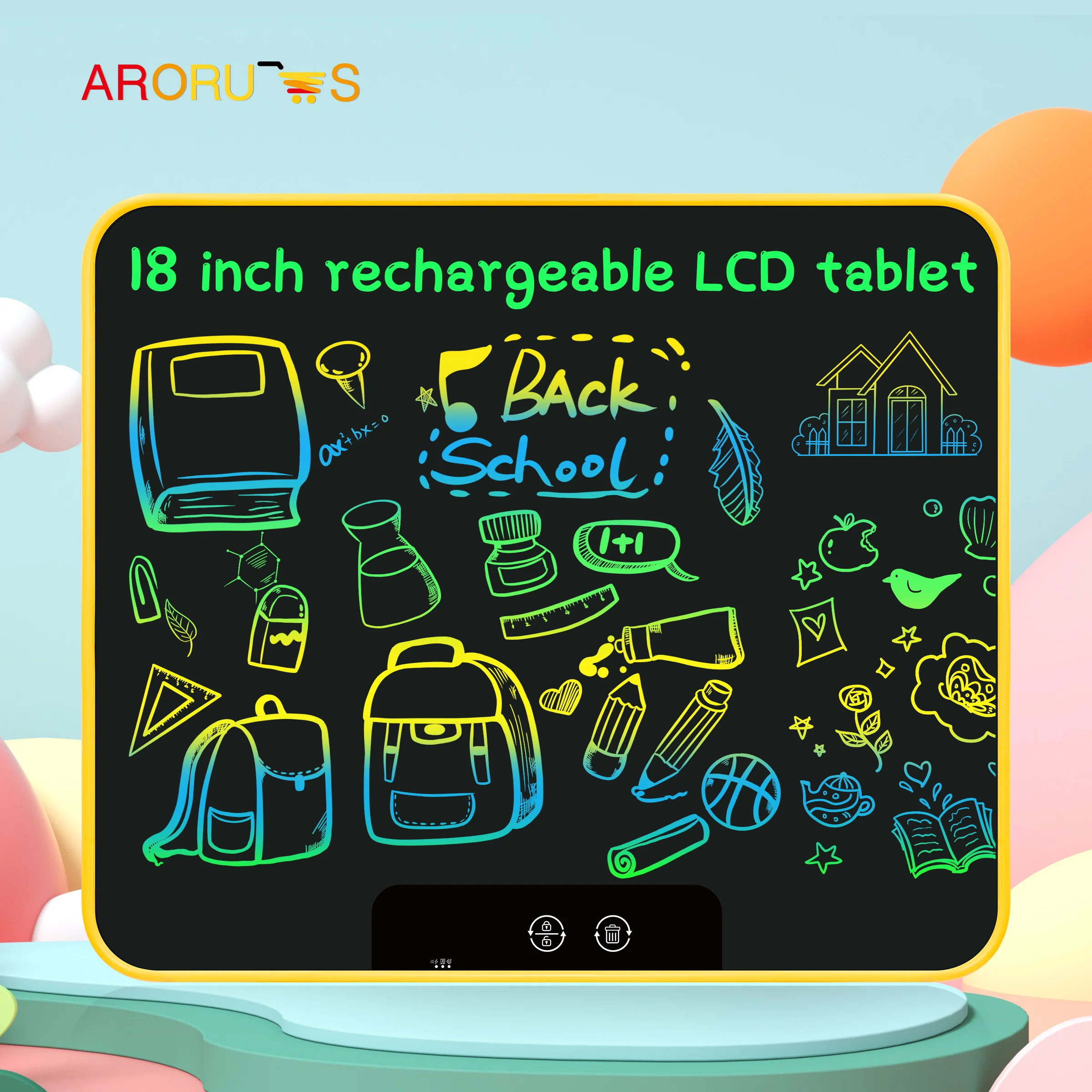 18 Inch Rechargeable Colorful LCD Writing Tablet Adults Office Painting Graffiti Doodle Electronic Drawing Board Handwriting Pad