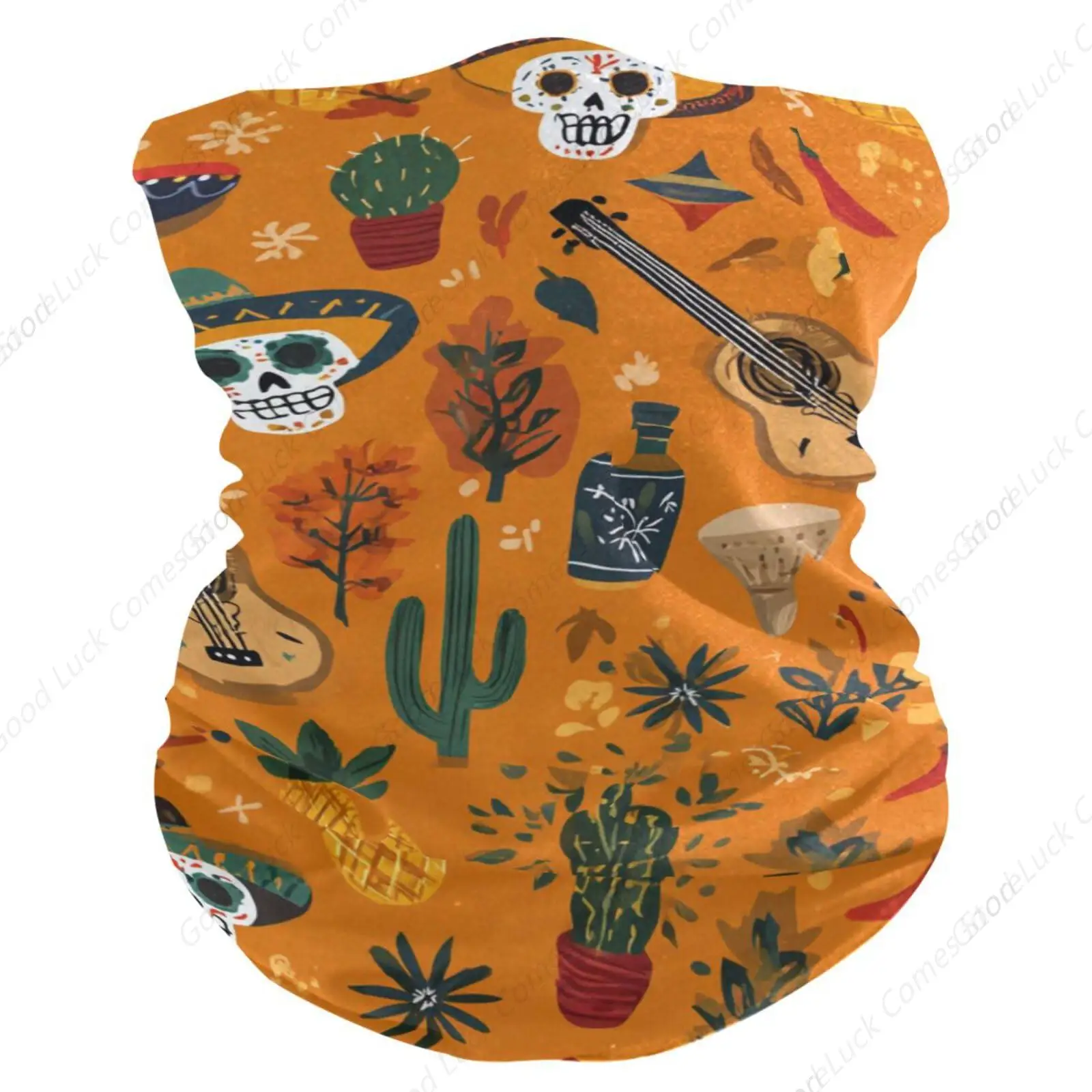 

Гетры для шеи Охлаждающая бандана Маска для лица Волшебный шарф для защиты от солнца Мужчины Женщины Спорт Открытый День мертвых Оранжевый череп