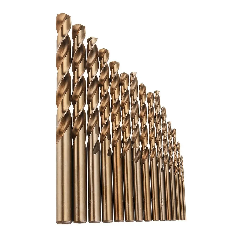 

Cobalt Drill Bit Set-15Pcs 1.5-10mm M35 High Speed Steel Twist Jobber Length for Metal Stainless Steel Aluminium Copper Iron