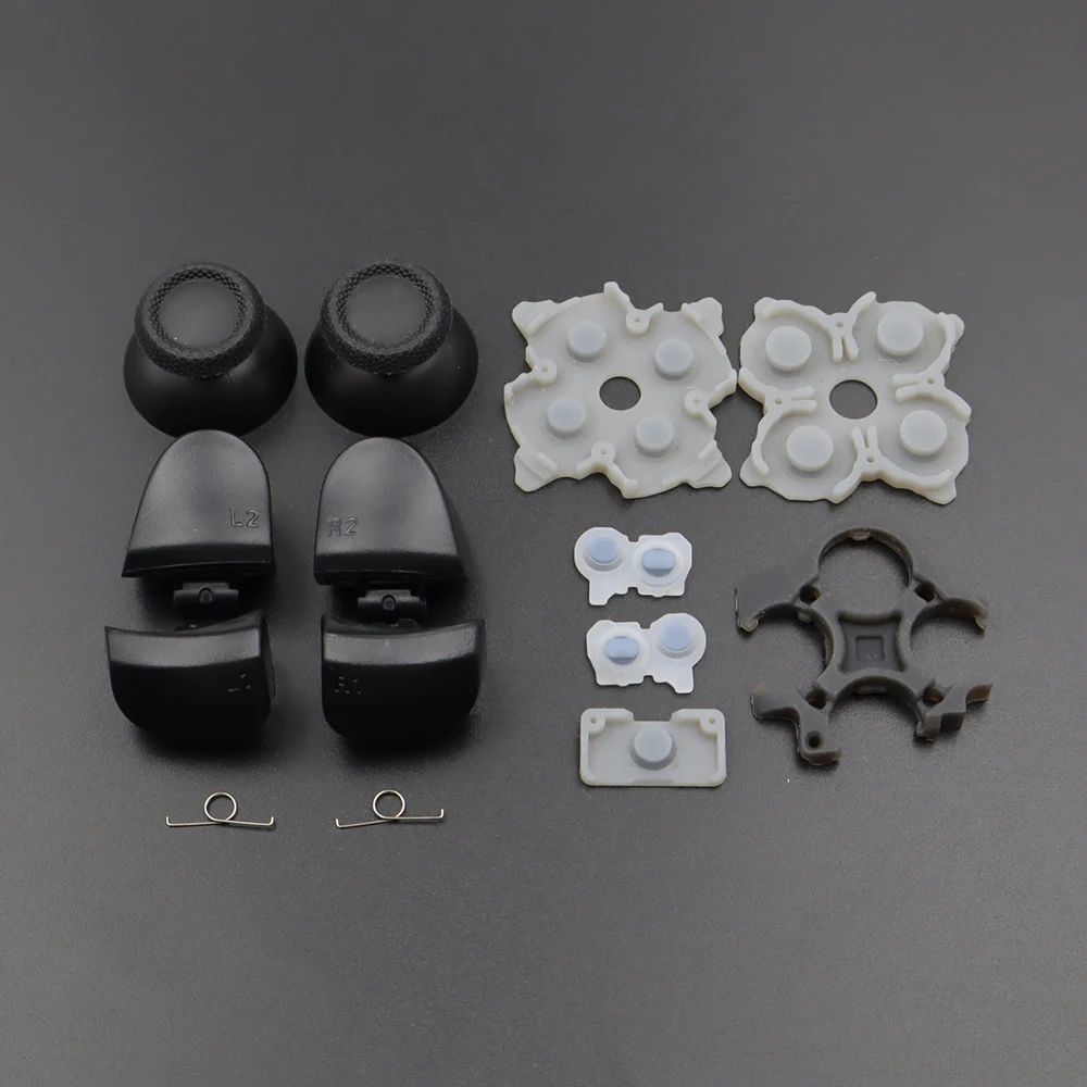 1Set For PS5 V3 L1 R1 L2 R2 Trigger Buttons+Mushroom Hat + Conductive Rubber Pads Gamepad Repair Part Buttonand Trigger Key