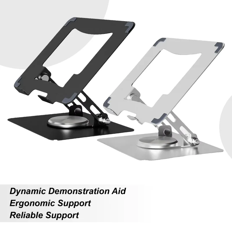 LUSQI 360° Rotating Laptop Stand Dual-axis Height Adjustment Steel Base Compatible With 14-17.3-Inch Laptops And Tablets