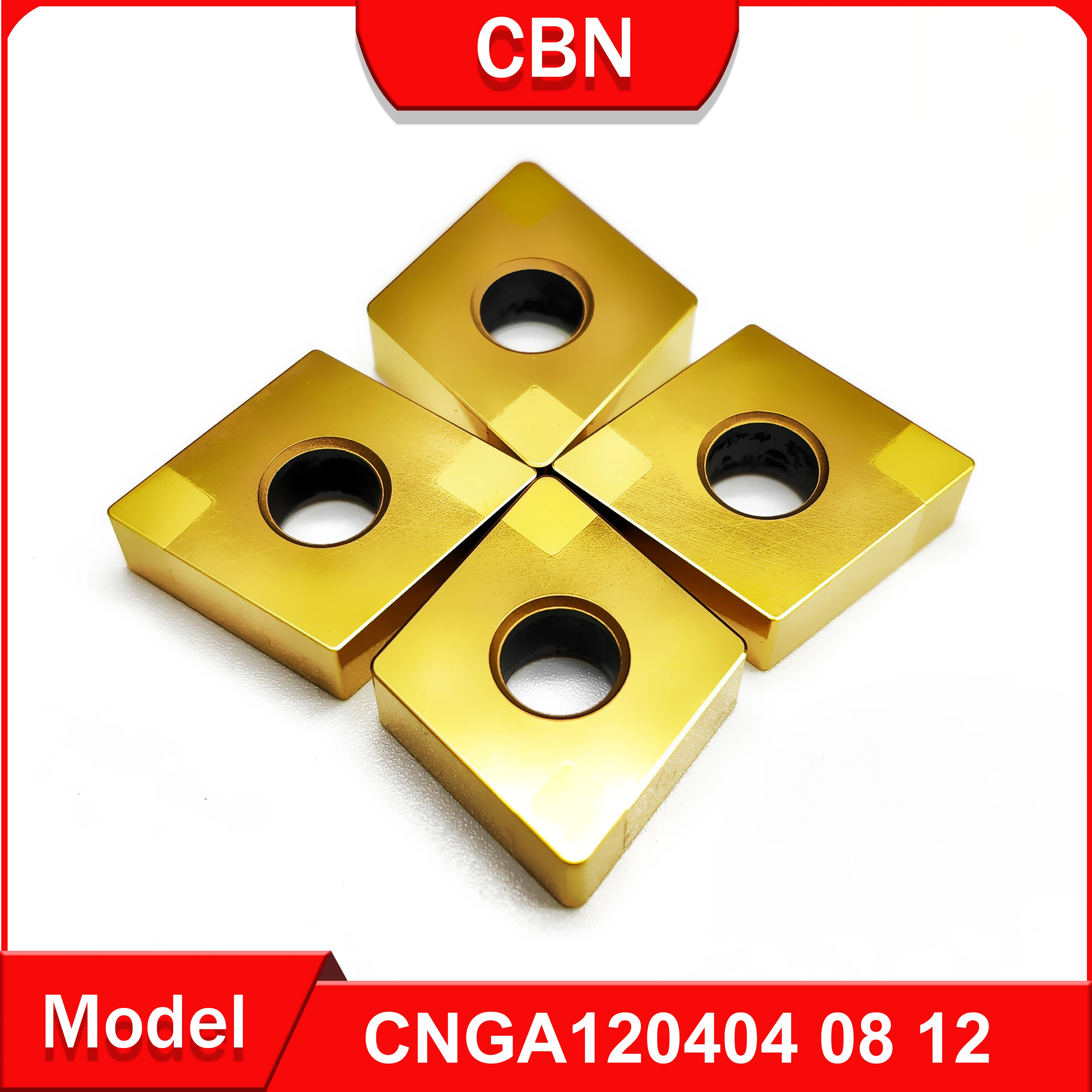 Golden coating CBN turning tool CNGA120404 CNGA120408 CNGA120412 machining high hardness steel to improve the use of efficiency