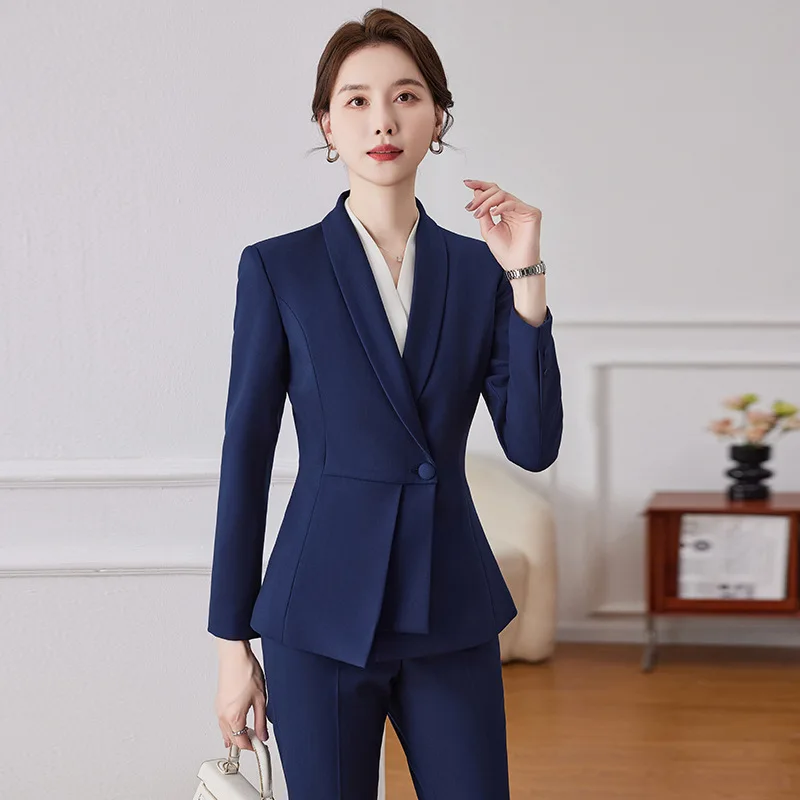 

Black Suit Set Women's Spring and Autumn2024New High-End Business Wear Formal Wear Temperament Beauty Salon Work Clothes Work Cl