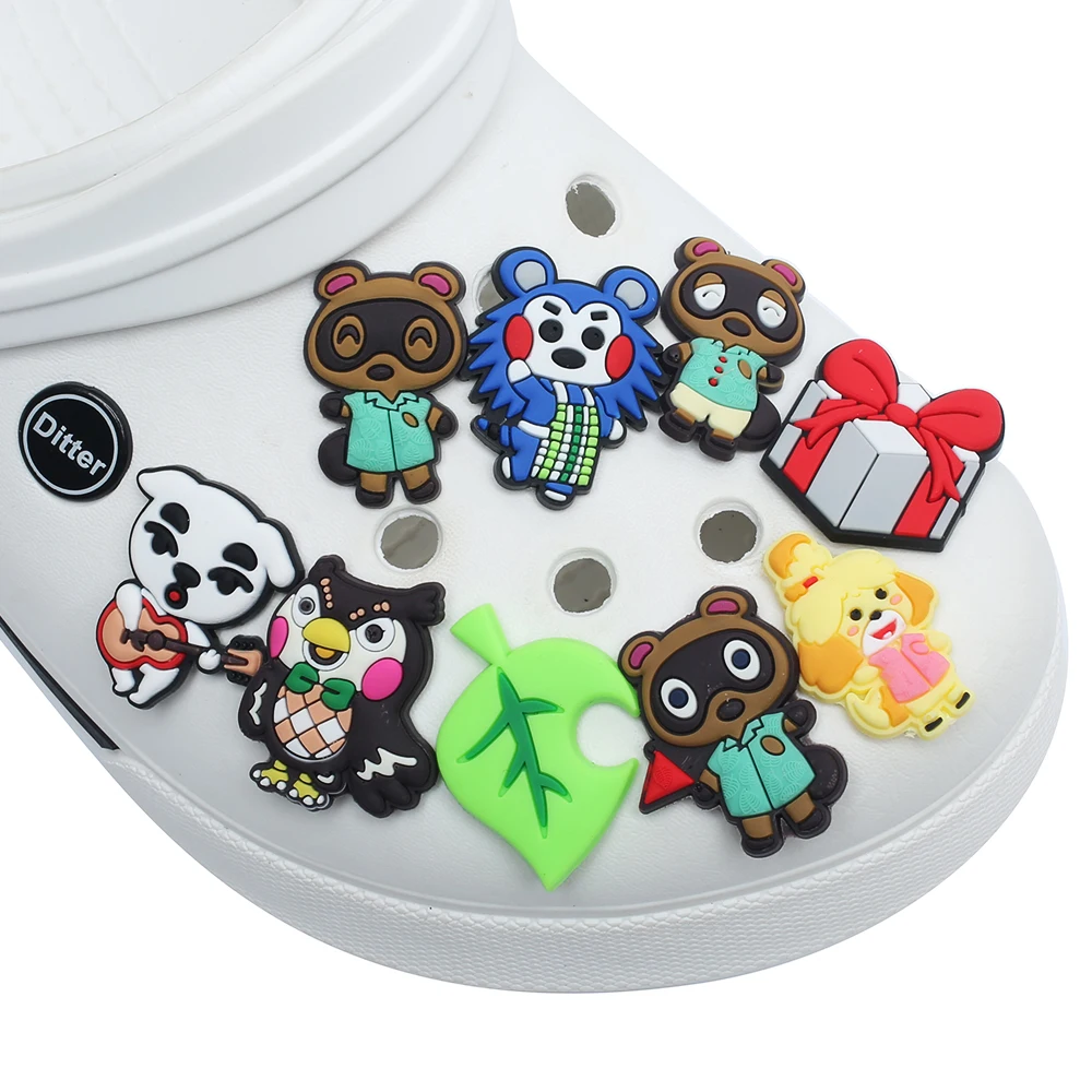 12pcs/set Animal Crossing PVC Cartoon DIY Shoe Charms Accessories for Shoe Decoration Classic Clog Kids Gifts